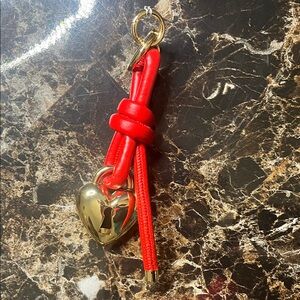 Gold and Red Heart Keychain/ Bag Charm